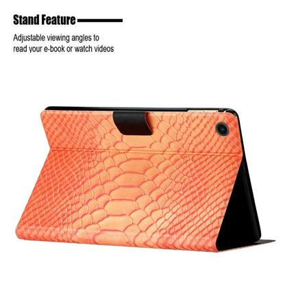 For Samsung Galaxy Tab A9+ PU Leather Stand Cover Pattern Printing Tablet Case Crocodile Pattern