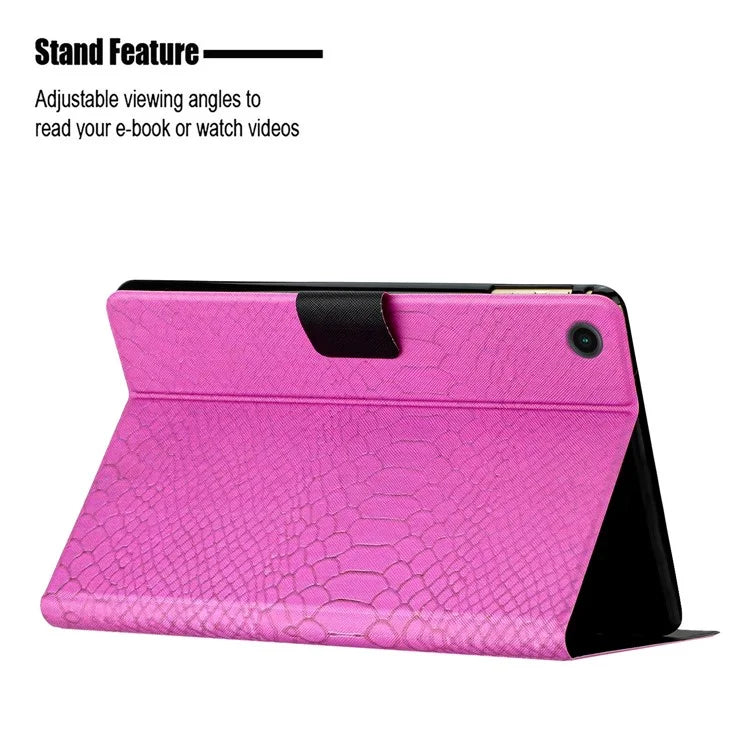 For Samsung Galaxy Tab A9+ PU Leather Stand Cover Pattern Printing Tablet Case Crocodile Pattern