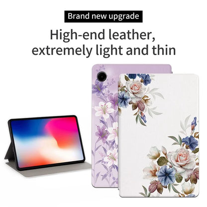 For Samsung Galaxy Tab A9 Folio Stand Cover PU Leather Pattern Printing Tablet Case