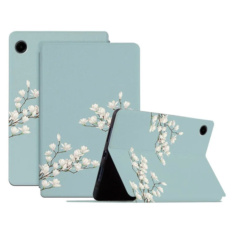 For Samsung Galaxy Tab A9 Folio Stand Cover PU Leather Pattern Printing Tablet Case