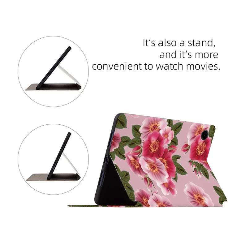 For Samsung Galaxy Tab A9 Folio Stand Cover PU Leather Pattern Printing Tablet Case