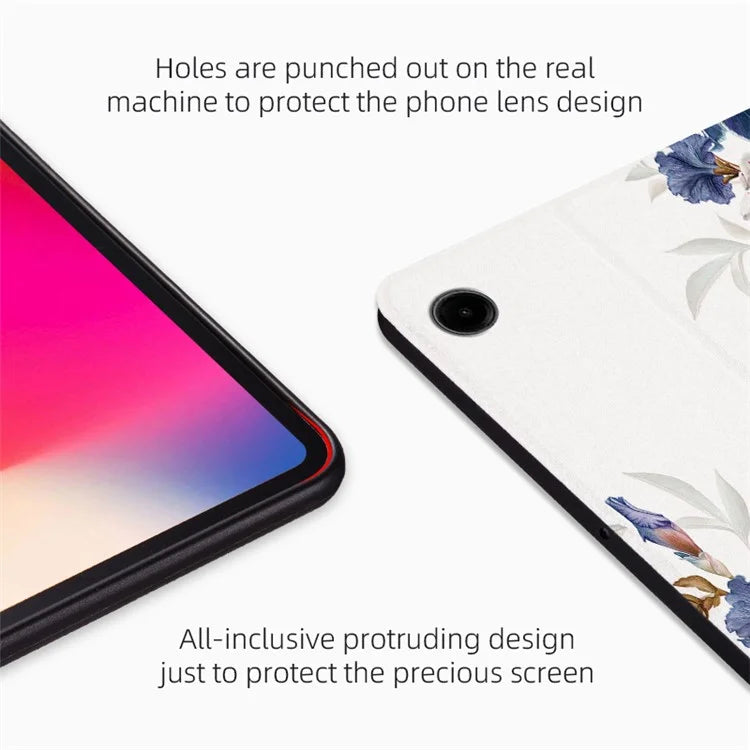 For Samsung Galaxy Tab A9 Folio Stand Cover PU Leather Pattern Printing Tablet Case