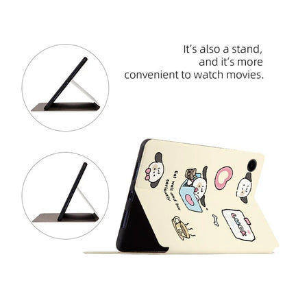 For Samsung Galaxy Tab A9 Smart Cover PU Leather Cartoon Pattern Stand Tablet Case