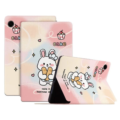 For Samsung Galaxy Tab A9 Smart Cover PU Leather Cartoon Pattern Stand Tablet Case