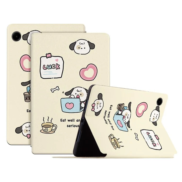 For Samsung Galaxy Tab A9 Smart Cover PU Leather Cartoon Pattern Stand Tablet Case