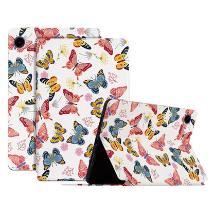 For Samsung Galaxy Tab A9 Stand Cover PU Leather Butterfly Pattern Smart Tablet Shell