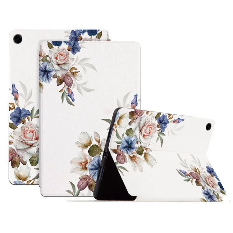For Samsung Galaxy Tab A9+ PU Leather Case Pattern Printing Smart Tablet Cover