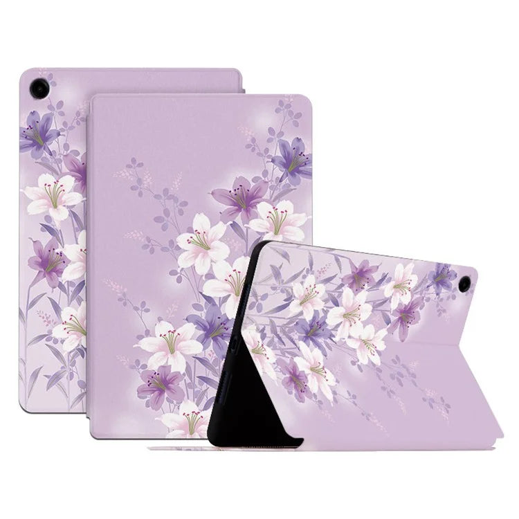 For Samsung Galaxy Tab A9+ PU Leather Case Pattern Printing Smart Tablet Cover