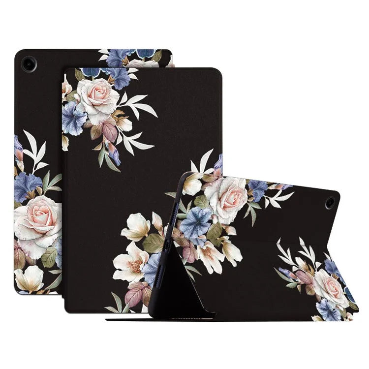 For Samsung Galaxy Tab A9+ PU Leather Case Pattern Printing Smart Tablet Cover