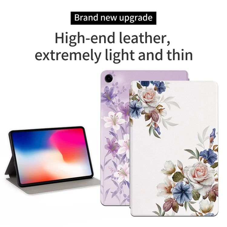 For Samsung Galaxy Tab A9+ PU Leather Case Pattern Printing Smart Tablet Cover