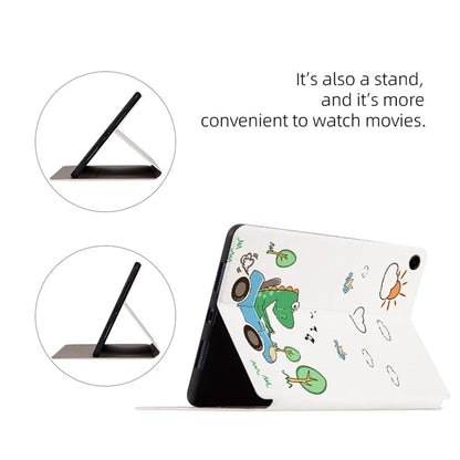 For Samsung Galaxy Tab A9+ Cartoon Pattern Cover PU Leather Smart Tablet Case