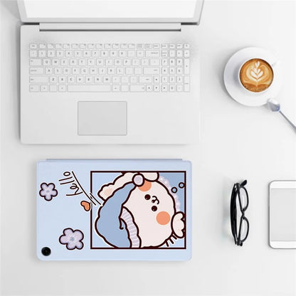 For Samsung Galaxy Tab A9+ Cartoon Pattern Cover PU Leather Smart Tablet Case