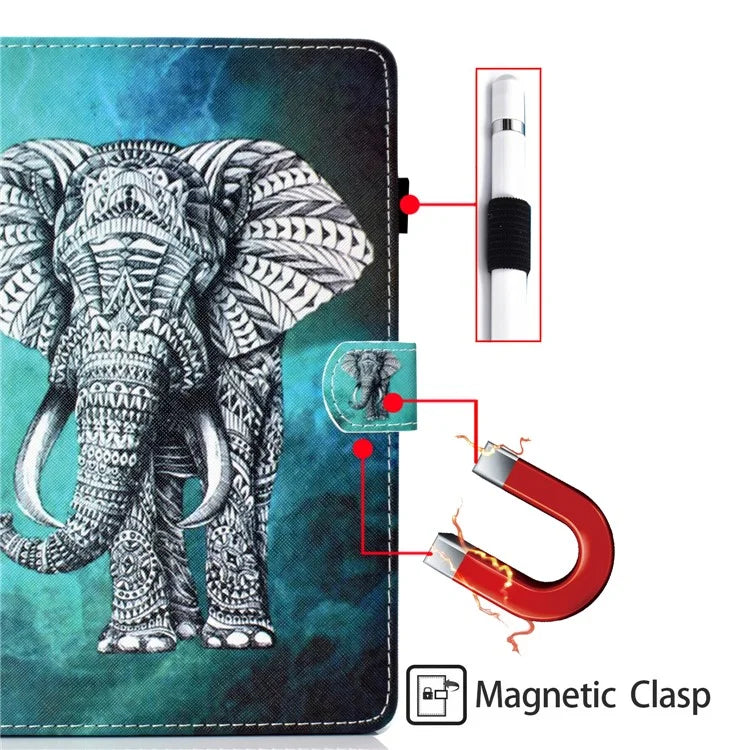 For Samsung Galaxy Tab A9 Case Pattern Printing Stitching Leather Tablet Cover