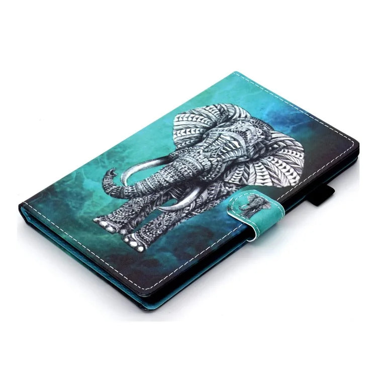 For Samsung Galaxy Tab A9 Case Pattern Printing Stitching Leather Tablet Cover