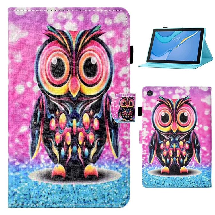 For Samsung Galaxy Tab A9 Case Pattern Printing Stitching Leather Tablet Cover