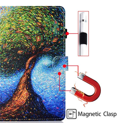 For Samsung Galaxy Tab A9 Case Pattern Printing Stitching Leather Tablet Cover