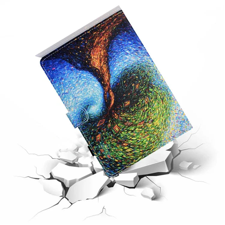 For Samsung Galaxy Tab A9 Case Pattern Printing Stitching Leather Tablet Cover