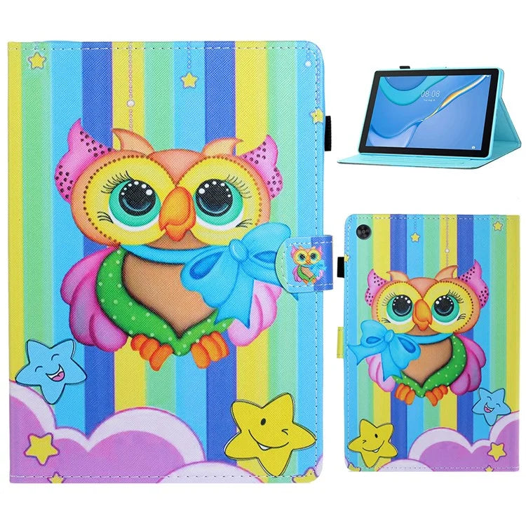 For Samsung Galaxy Tab A9 Case Pattern Stitching PU Leather Card Slots Tablet Cover