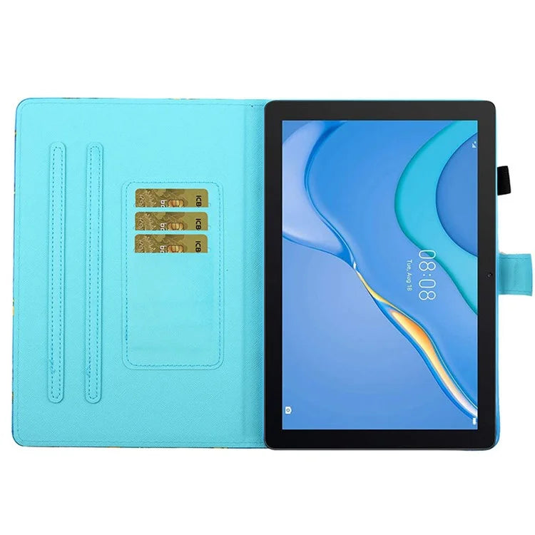 For Samsung Galaxy Tab A9 Case Pattern Stitching PU Leather Card Slots Tablet Cover