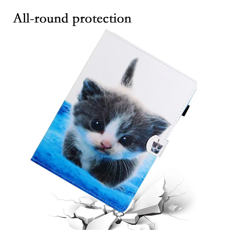 For Samsung Galaxy Tab A9 Case Pattern Stitching PU Leather Card Slots Tablet Cover