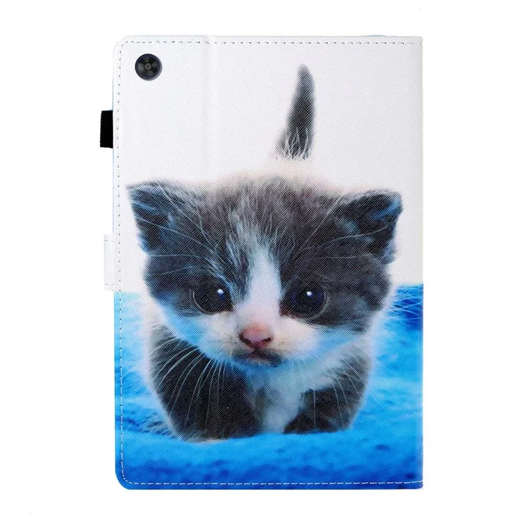 For Samsung Galaxy Tab A9 Case Pattern Stitching PU Leather Card Slots Tablet Cover