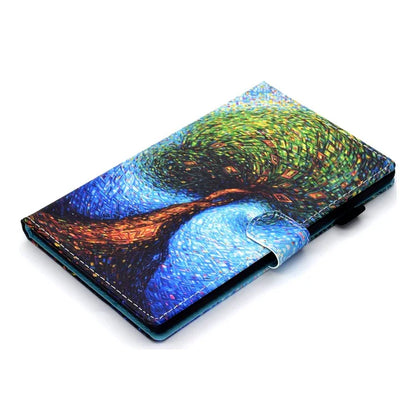 For Samsung Galaxy Tab A9+ Case Pattern Printing Tablet Cover with Card Holder