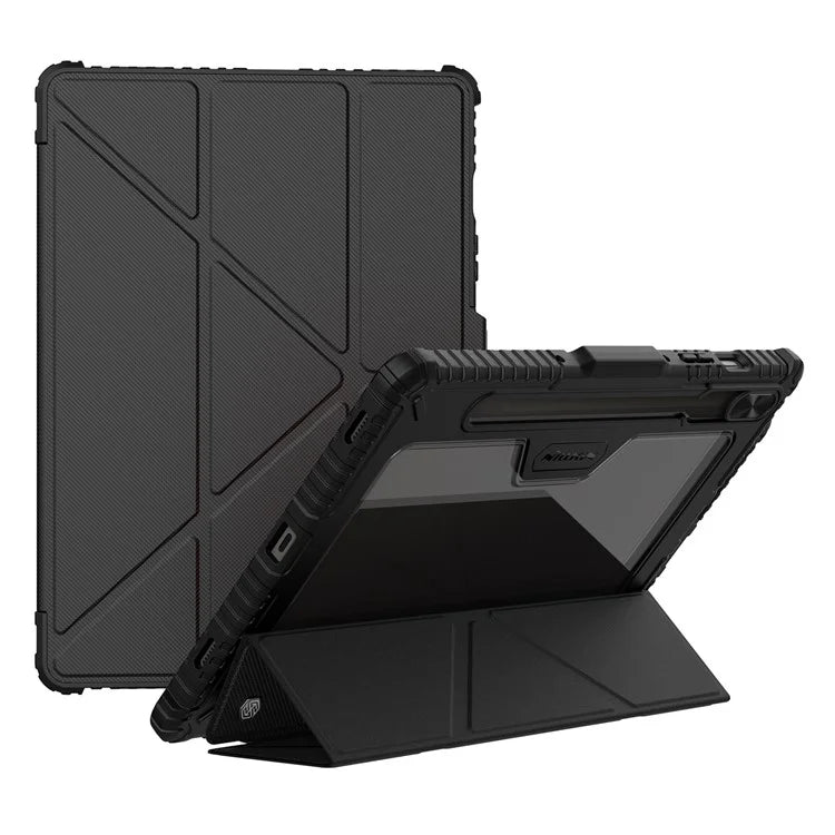 NILLKIN Bumper Leather Case Pro for Samsung Galaxy Tab S9 Case Slide Camera Lid PU Leather Tablet Cover