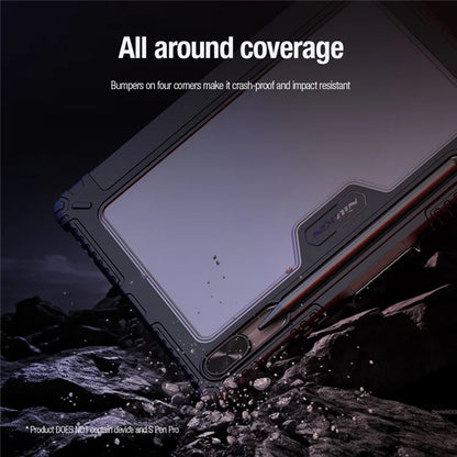 NILLKIN Bumper Leather Case Pro for Samsung Galaxy Tab S9 Case Slide Camera Lid PU Leather Tablet Cover