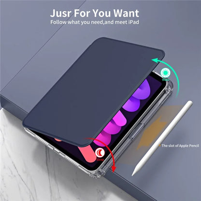 For iPad mini (2021) Case PU leather+Acrylic Stand Detachable Tablet Cover