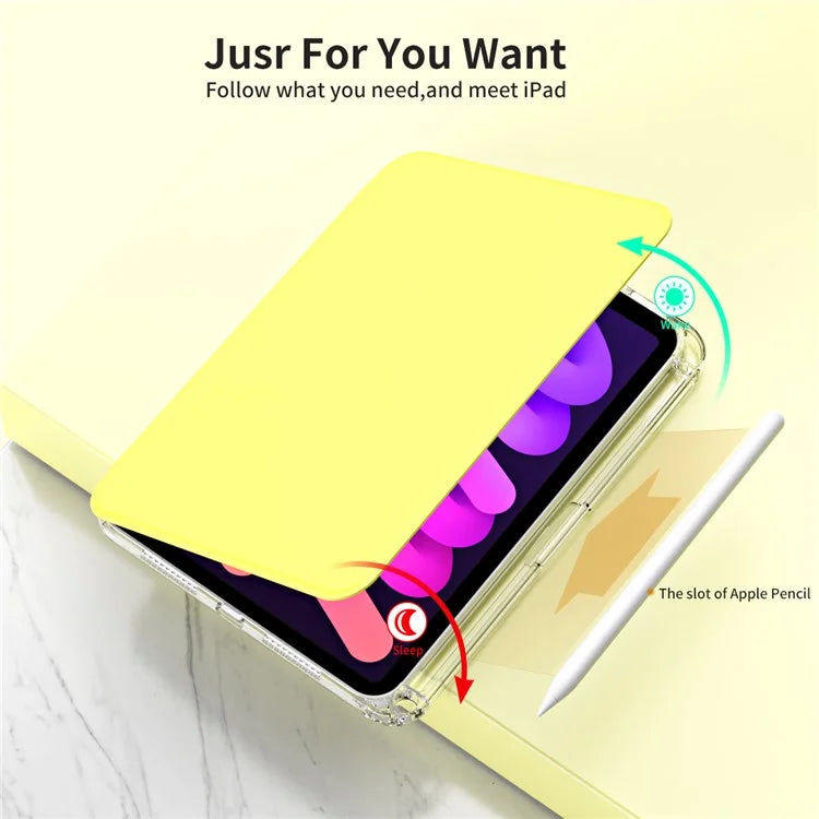 For iPad mini (2021) Case PU leather+Acrylic Stand Detachable Tablet Cover