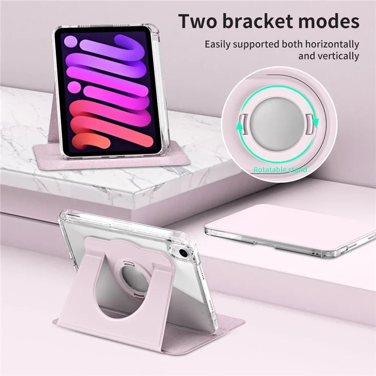 For iPad mini (2021) Case PU leather+Acrylic Stand Detachable Tablet Cover