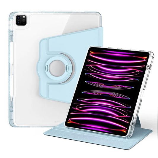 For iPad Pro 12.9 (2022) / (2021) / (2020) / (2018) Case Detachable Stand PU Leather+Acrylic Tablet Cover