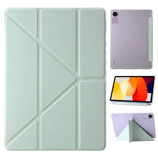 For Xiaomi Redmi Pad SE Case PU+Acrylic+TPU Stand Tablet Cover Auto Wake  /  Sleep Shockproof Case