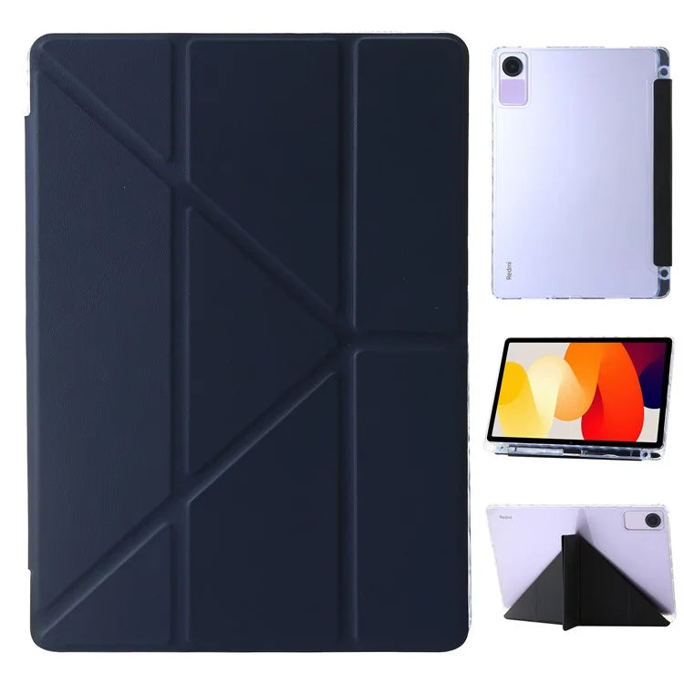 For Xiaomi Redmi Pad SE Case PU+Acrylic+TPU Stand Tablet Cover Auto Wake  /  Sleep Shockproof Case