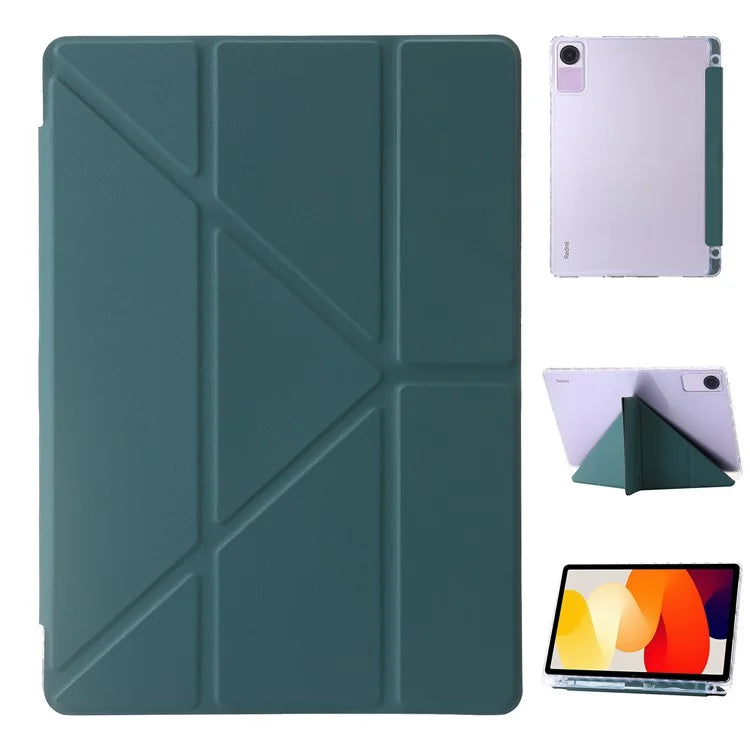 For Xiaomi Redmi Pad SE Case PU+Acrylic+TPU Stand Tablet Cover Auto Wake  /  Sleep Shockproof Case