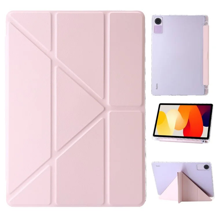 For Xiaomi Redmi Pad SE Case PU+Acrylic+TPU Stand Tablet Cover Auto Wake  /  Sleep Shockproof Case