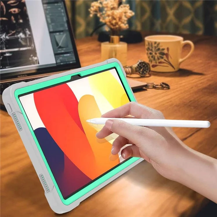 For Xiaomi Redmi Pad SE Kickstand Cover Rugged Silicone + PC Protective Tablet Case