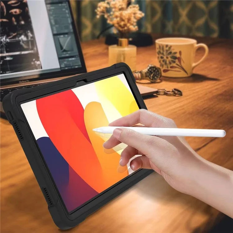 For Xiaomi Redmi Pad SE Kickstand Cover Rugged Silicone + PC Protective Tablet Case