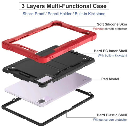 For Xiaomi Redmi Pad SE Kickstand Cover Rugged Silicone + PC Protective Tablet Case