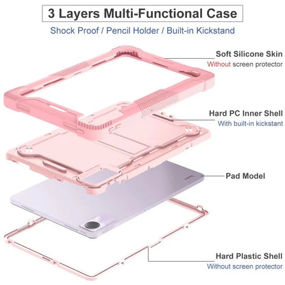 For Xiaomi Redmi Pad SE Kickstand Cover Rugged Silicone + PC Protective Tablet Case