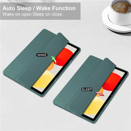 For Xiaomi Redmi Pad SE Tablet Case Anti-scratch Leather+TPU+Acrylic Stand Cover with Pen Slot