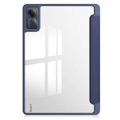 For Xiaomi Redmi Pad SE Tablet Case Anti-scratch Leather+TPU+Acrylic Stand Cover with Pen Slot