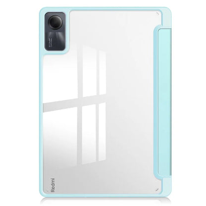 For Xiaomi Redmi Pad SE Tablet Case Anti-scratch Leather+TPU+Acrylic Stand Cover with Pen Slot