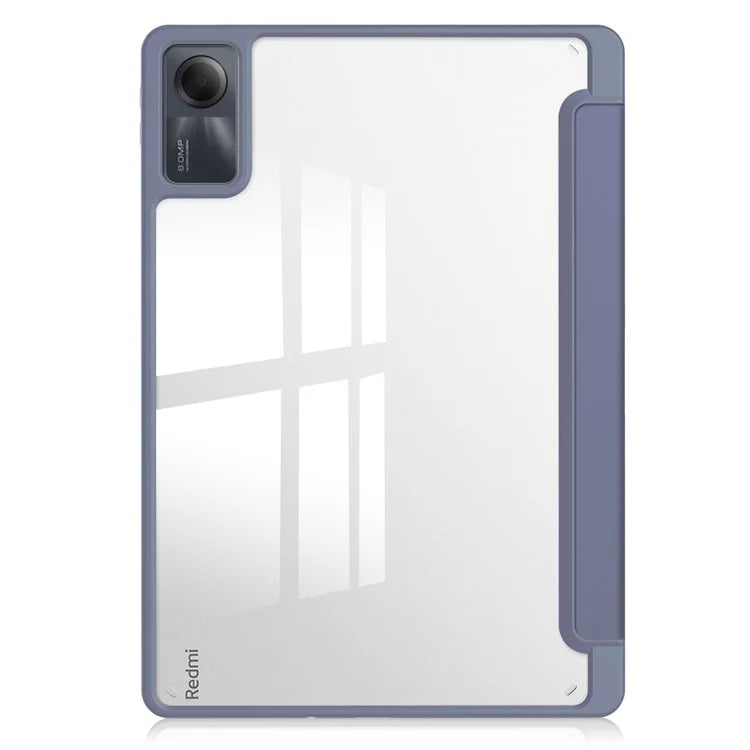 For Xiaomi Redmi Pad SE Tablet Case Anti-scratch Leather+TPU+Acrylic Stand Cover with Pen Slot