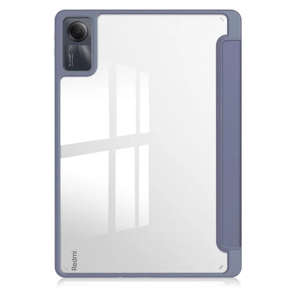 For Xiaomi Redmi Pad SE Tablet Case Anti-scratch Leather+TPU+Acrylic Stand Cover with Pen Slot