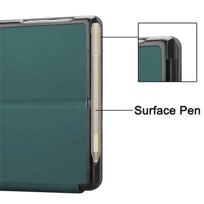 For Microsoft Surface Go 4 Case Foldable PU Leather Stand Full Protection Coverish Green
