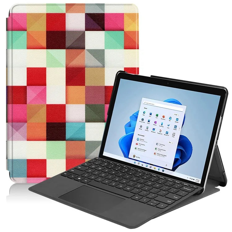 For Microsoft Surface Go 4 Case PU Leather Flip Stand Pattern Printing Design Protective Cover