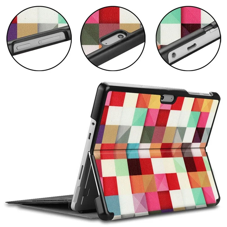 For Microsoft Surface Go 4 Case PU Leather Flip Stand Pattern Printing Design Protective Cover