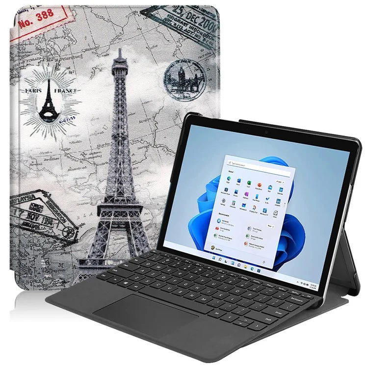 For Microsoft Surface Go 4 Case PU Leather Flip Stand Pattern Printing Design Protective Cover