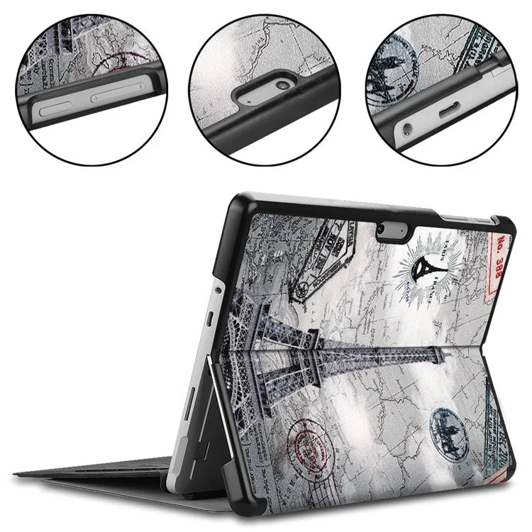 For Microsoft Surface Go 4 Case PU Leather Flip Stand Pattern Printing Design Protective Cover